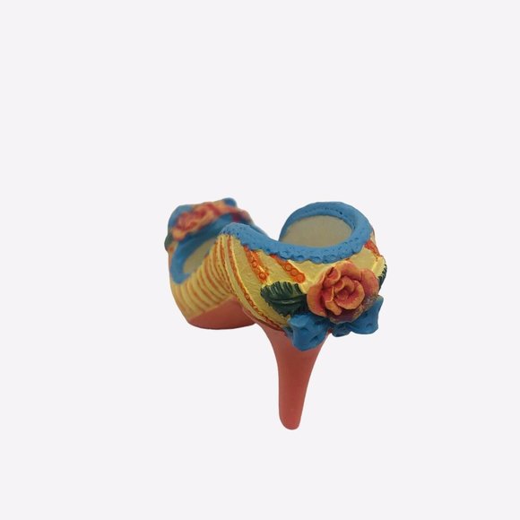 My Treasure Vintage 1999 Mini High Heel Shoe Figurine Embossed Roses 4.5" - Picture 4 of 12